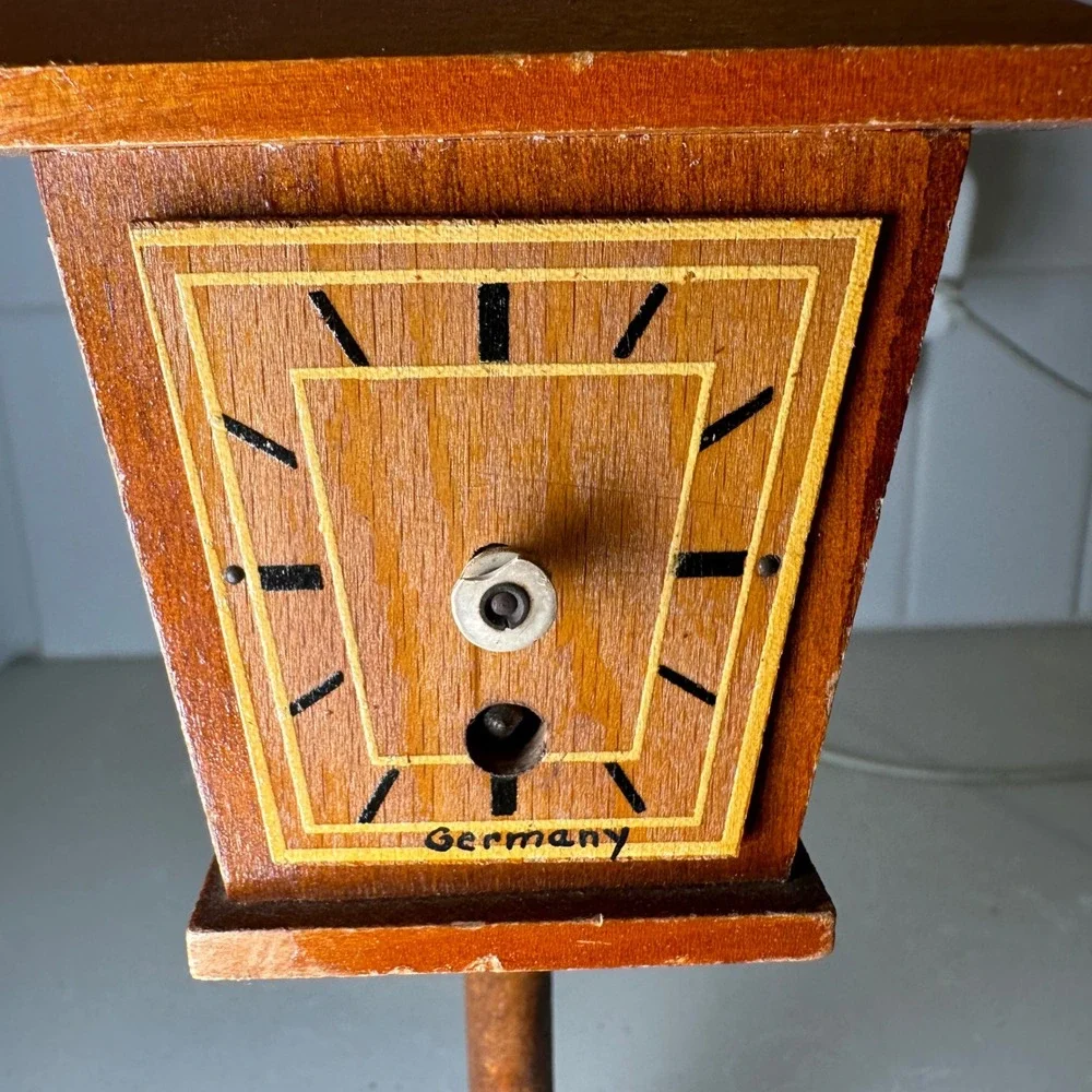 Vintage German Wooden‎ Clock Shelf Table Desk Decor Collectible Needs Work